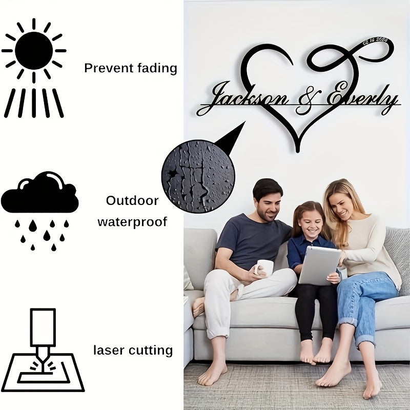 Personalized Infinite Heart Wall Art Metal Love Symbol for Home and Wedding Decor