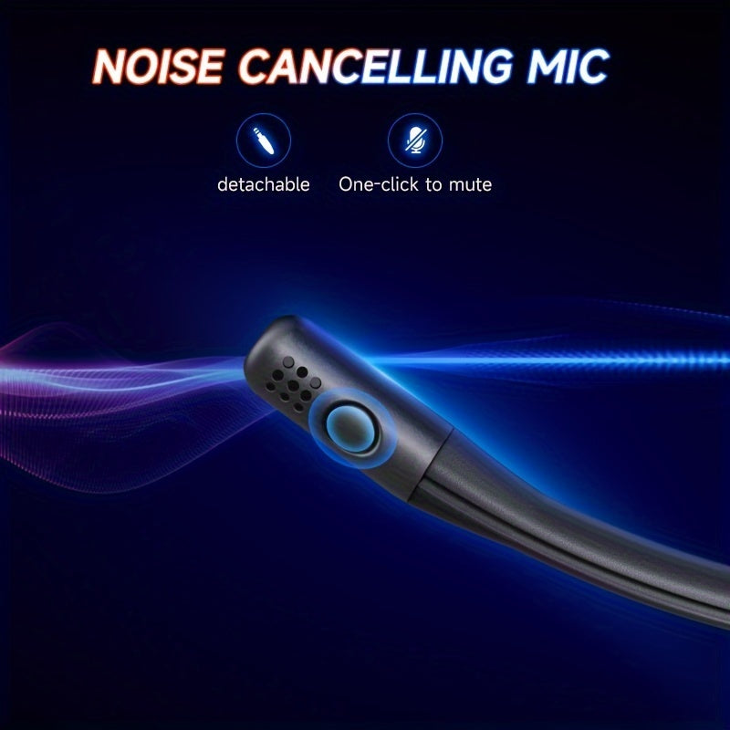 Wireless Gaming Headset 2.4GHz with 30H Playtime, Detachable Mic, 3D Stereo Sound