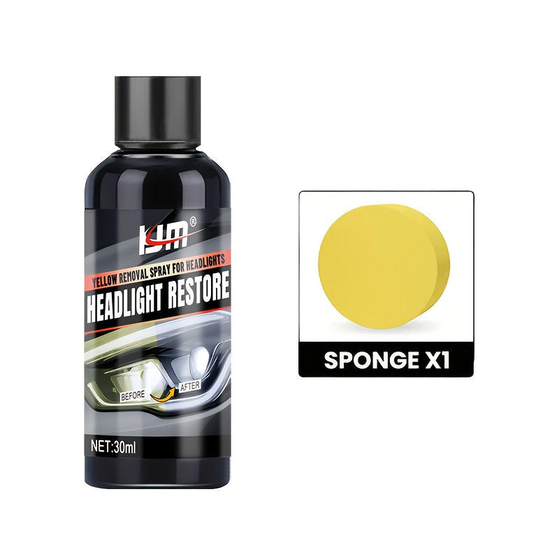 Kit de reparación de faros de coche - Crema pulidora para lentes opacos, amarillentos y oxidados