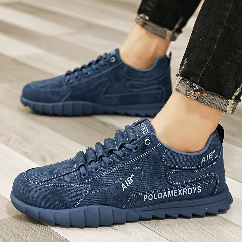 Men's Blue Sneakers with PU Upper PVC Sole Casual Running Shoes