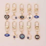 Juego de 10 amuletos de llavero de ojo turco para bolsos y accesorios de coche