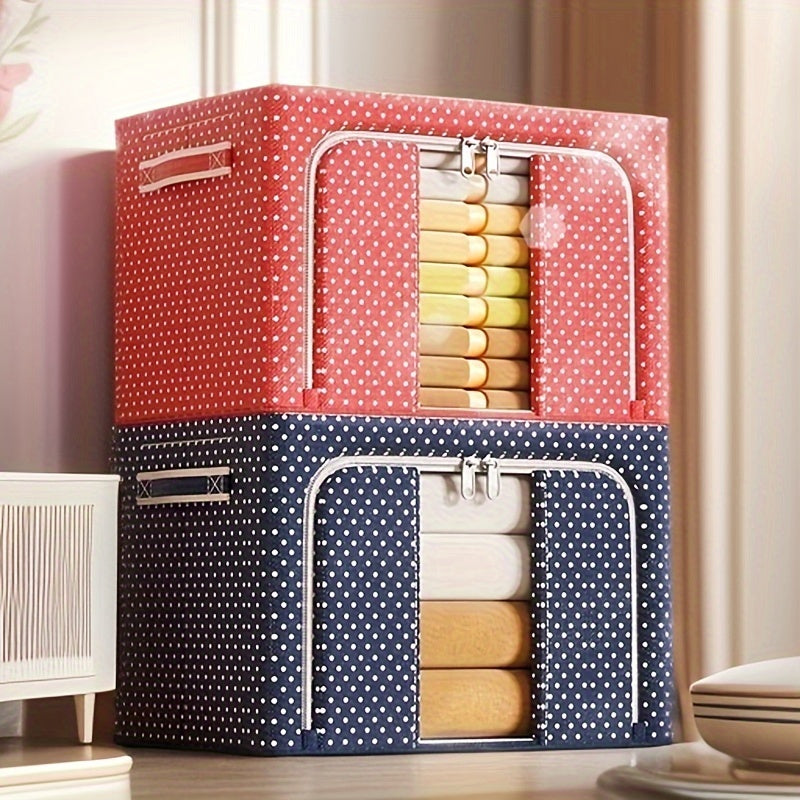 Caja de almacenamiento con estructura de acero plegable y tela Oxford, organizador bajo la cama para ropa y quilts