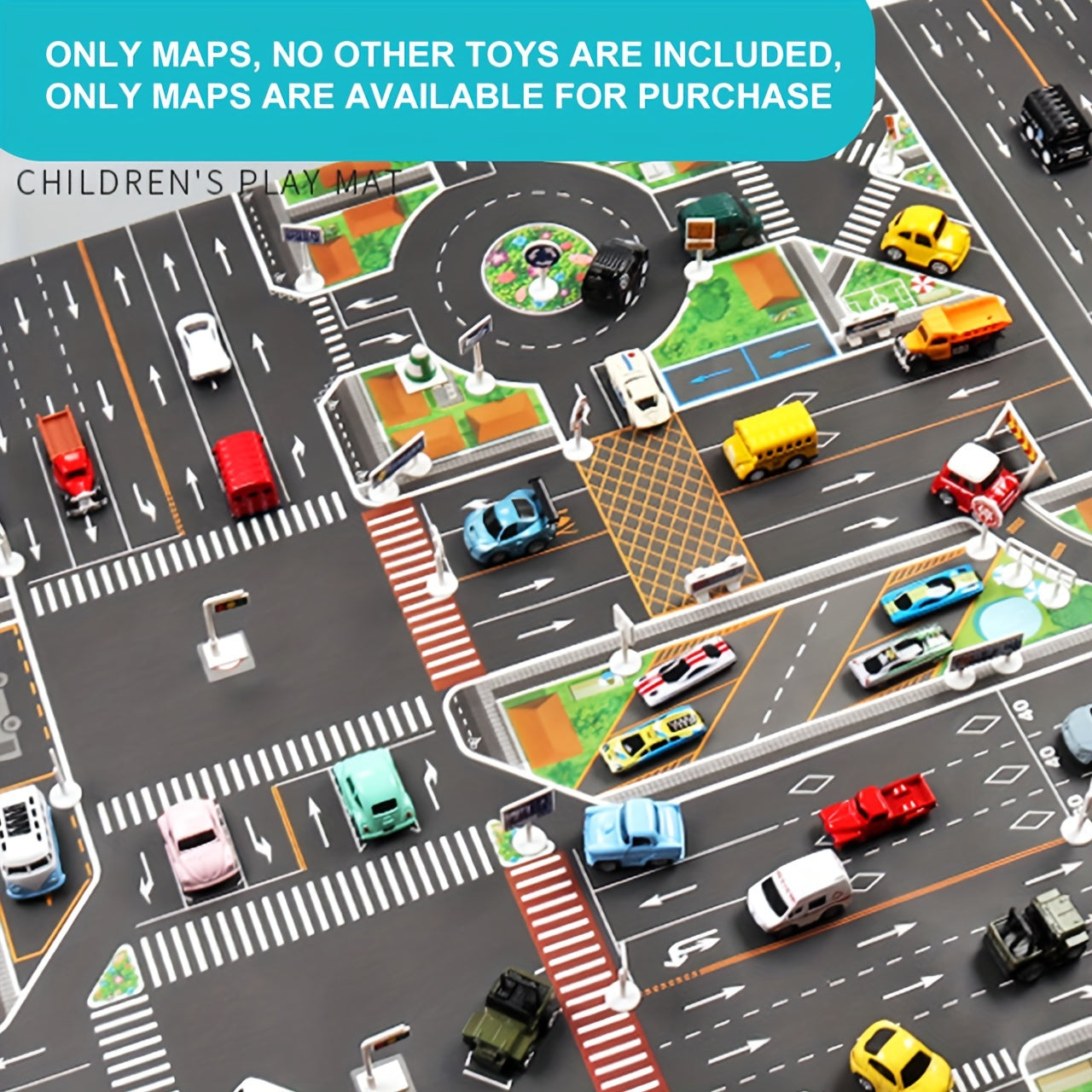 Alfombra de juego de tráfico infantil Ciudad Juego de aparcamiento educativo Impermeable de tela no tejida Juguete para interior