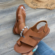 Women's Solid Color Slip-On Sandals with Soft Sole for Beach and Casual Wear