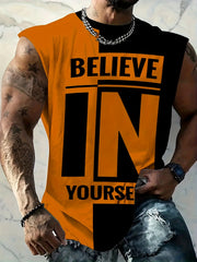 Men's Sleeveless Vest Summer Fitness Basketball Breathable Polyester Spandex Plus Size