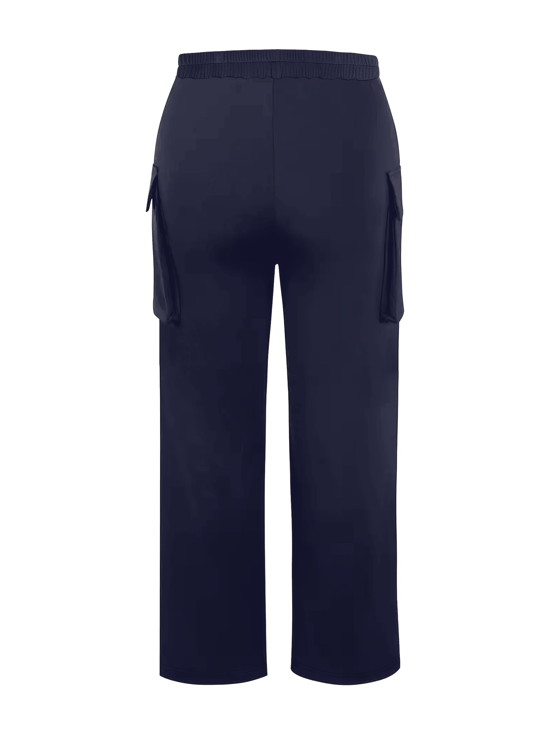 Women's Plus Size Straight Leg Pants Soft Stretch Black High Waist Casual Formal