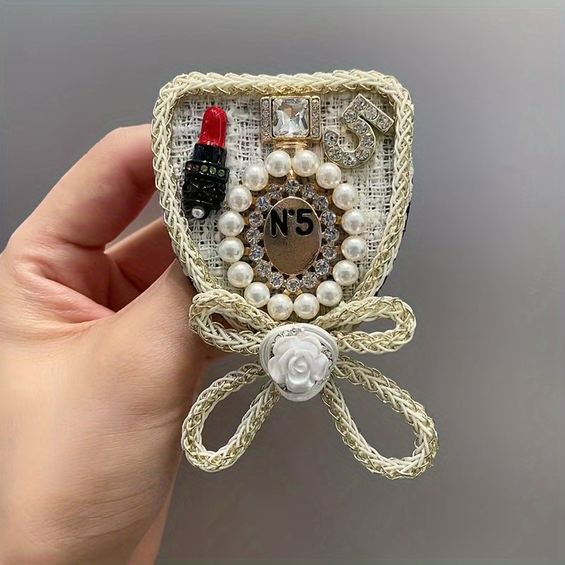 Zarif Vintage Barok Perla Kamon Brosh - Kiyimlar va Aksessuarlar uchun Elegant Gul va Qush Alloy Pin