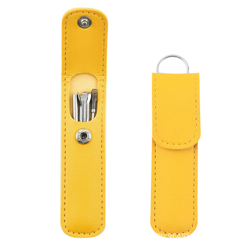 Uniseks zanglamaydigan po'latdan yasalgan quloq sızishini tozalash uchun to'plam 6-in-1 quloq cho'ntak to'plami