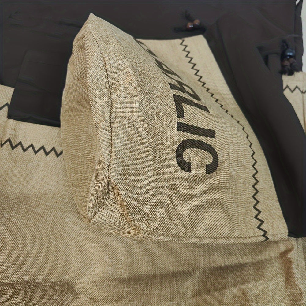 Brown Jute Burlap Storage Bag Rectangular Organizer for Vegetables and Bread