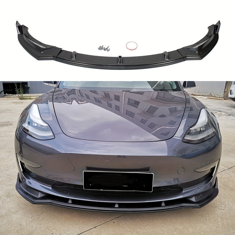 Front Lip Spoiler ABS Black for Tesla Model 3 2017-2022 Car Modification