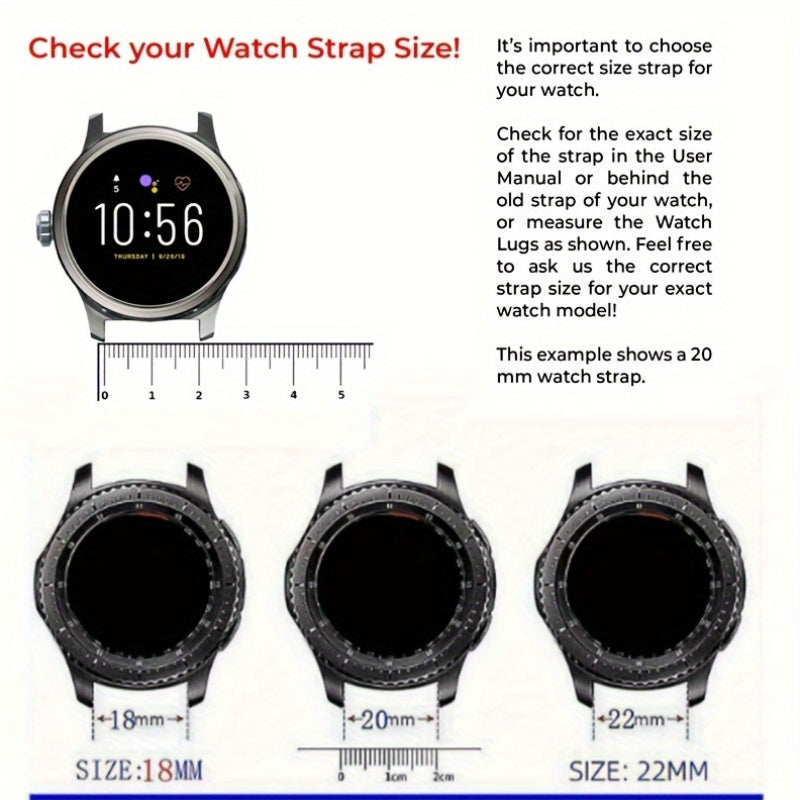 Nylon Watch Strap 20-22mm Water Resistant No Battery Hook and Loop Closure