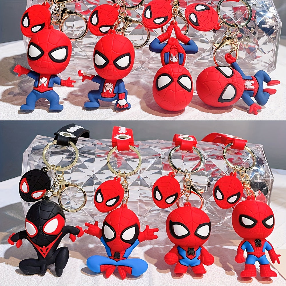 Bolalar PVC Silikon Spider-Man kalit choklari multfilm Yaxshi va Yomon tomoni tomchi yopishtiruvchi bezak