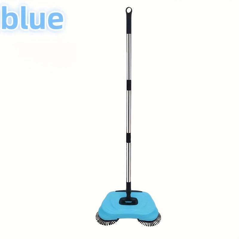 3-in-1 Manual Sweeping and Mopping Set for Hardwood Floors Tiles and Kitchens Blue Polyester Brush
