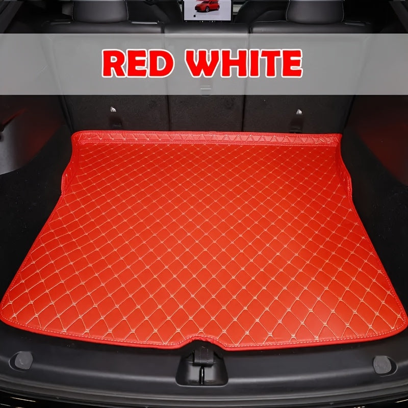Car Trunk Mat Leather Style for SUV 7-Seater Non-Slip Wear-Resistant