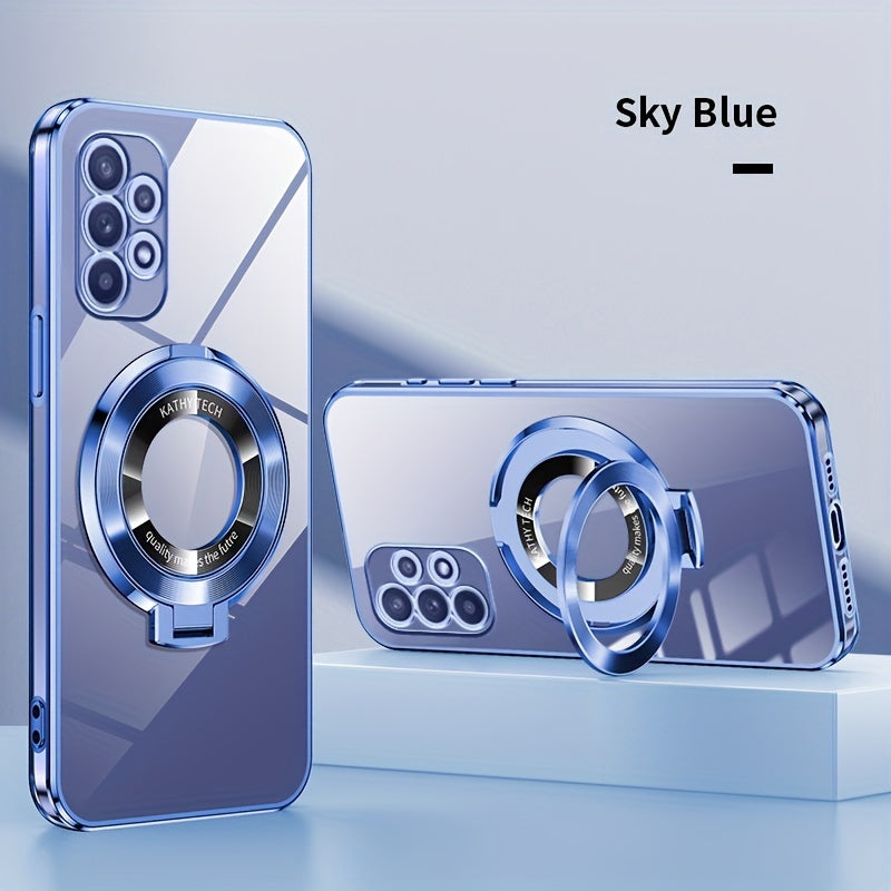 Electroplated Galaxy Phone Case with CD Holder Fall Protection Camera Guard for Samsung Galaxy Series