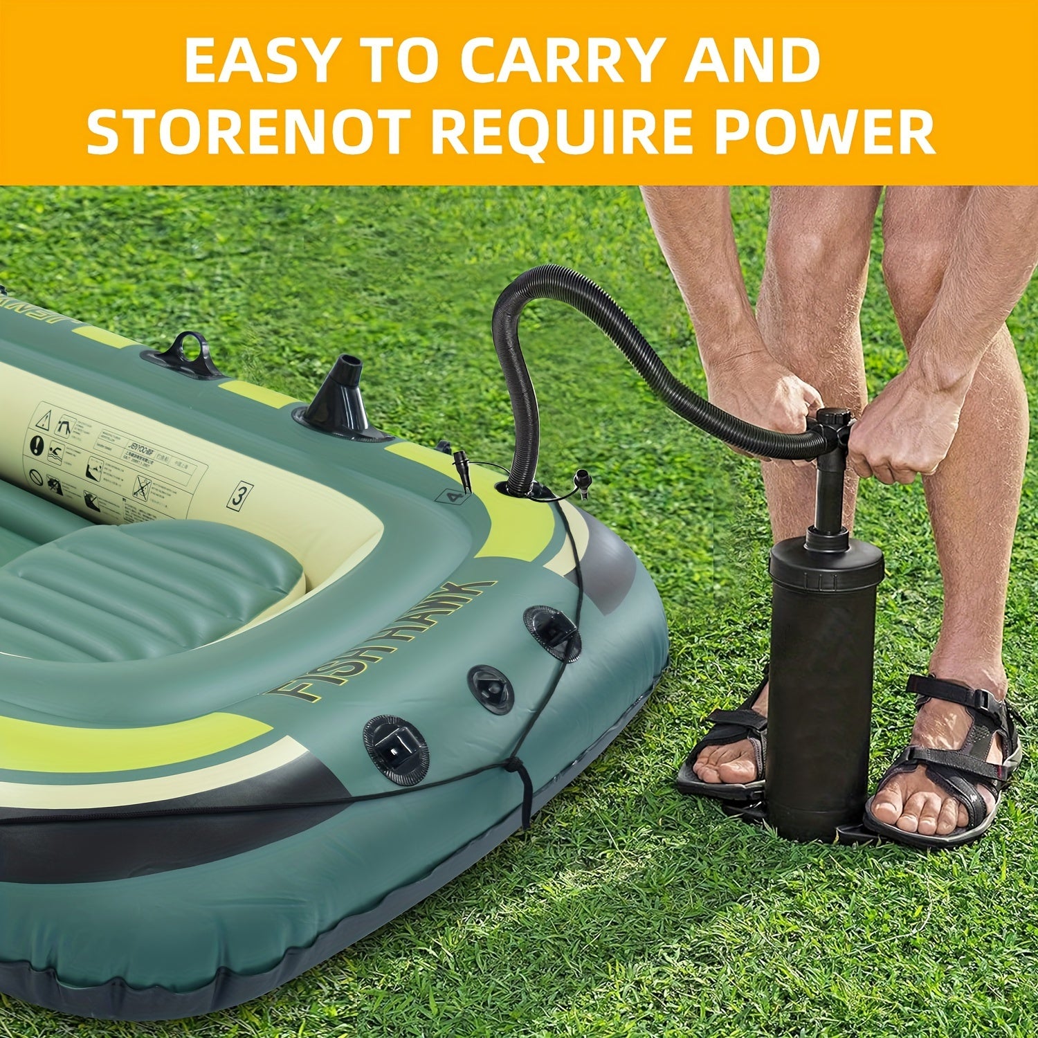 Inflatable PVC Fishing Kayak with Rudder and High-Output Pump