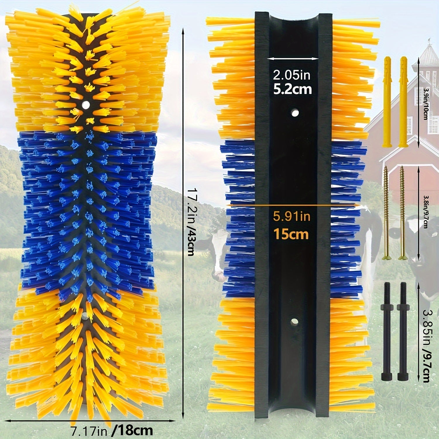 "Hayvonlar uchun qichishdan qutqaruvchi to'siq - Ot, sigir, echki, mol, cho'chqa, qo'y uchun mustahkam plastik parvarish to'plami - O'rta qattiqlikdagi tashqi qichituvchi - Elektr energiyasi talab qilinmaydi, qayta ishlatiladigan."