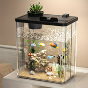 Desktop Aquarium for Goldfish Small Pets Acrylic Rectangular Office Decor