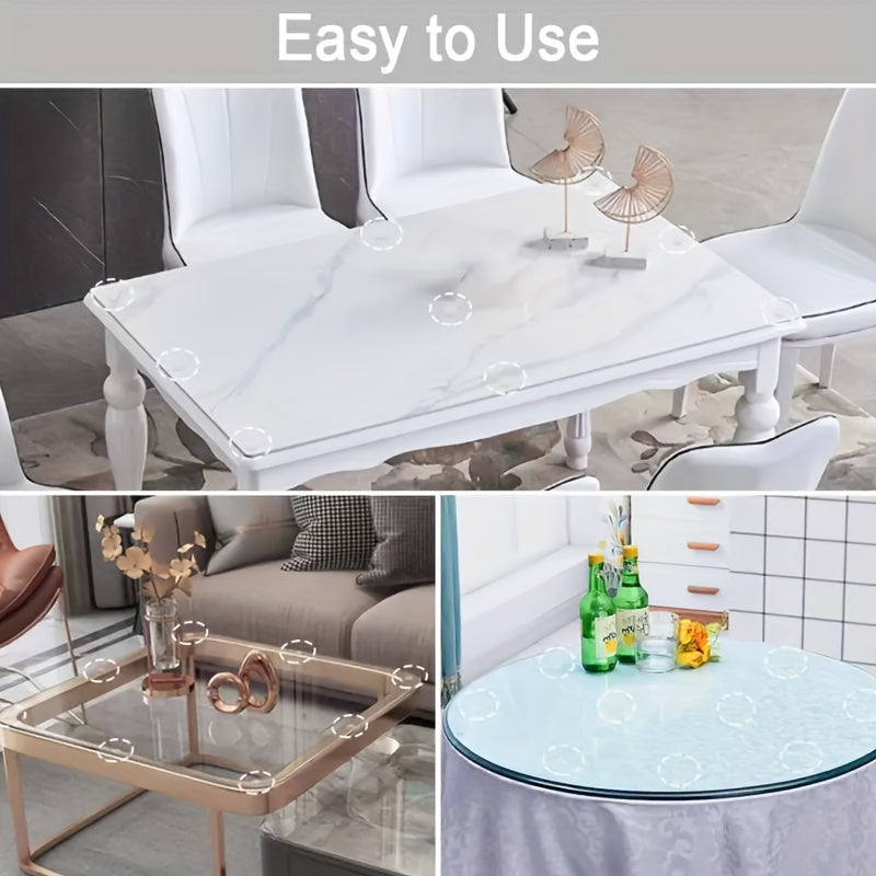 Non-Slip Glass Table Mats Set of 12 Transparent PVC Rubber Silicone Grips