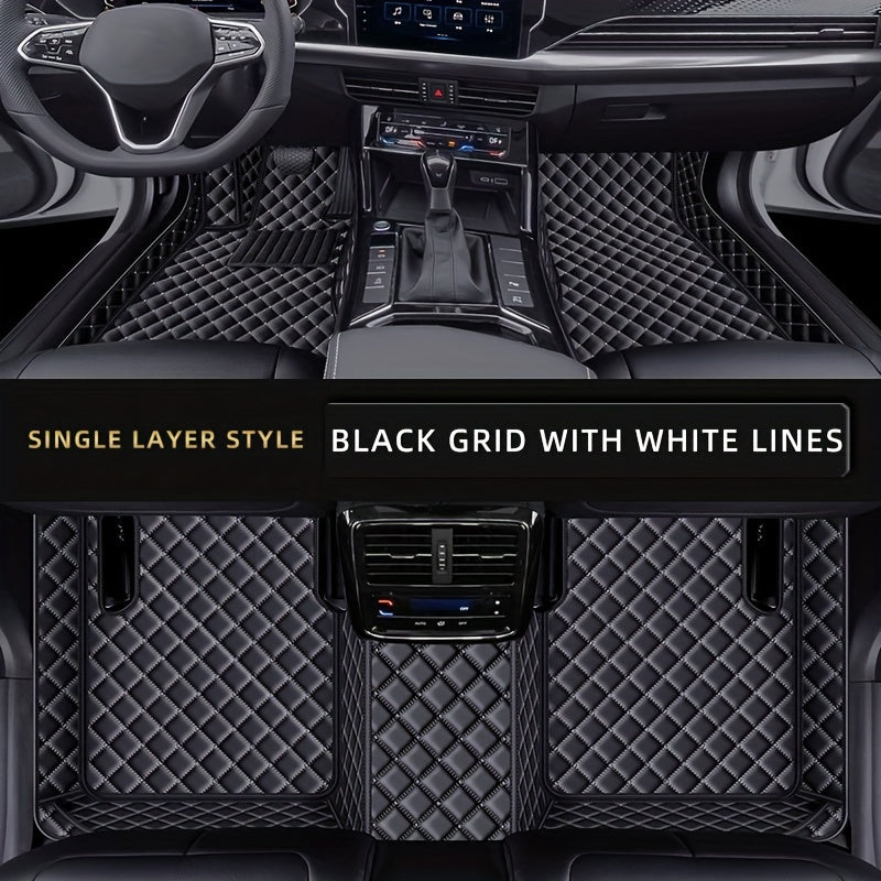 Avtomobil pol pozishtalari 3 dona PU charmli barcha ob-havo bardoshli qora tikuvlar