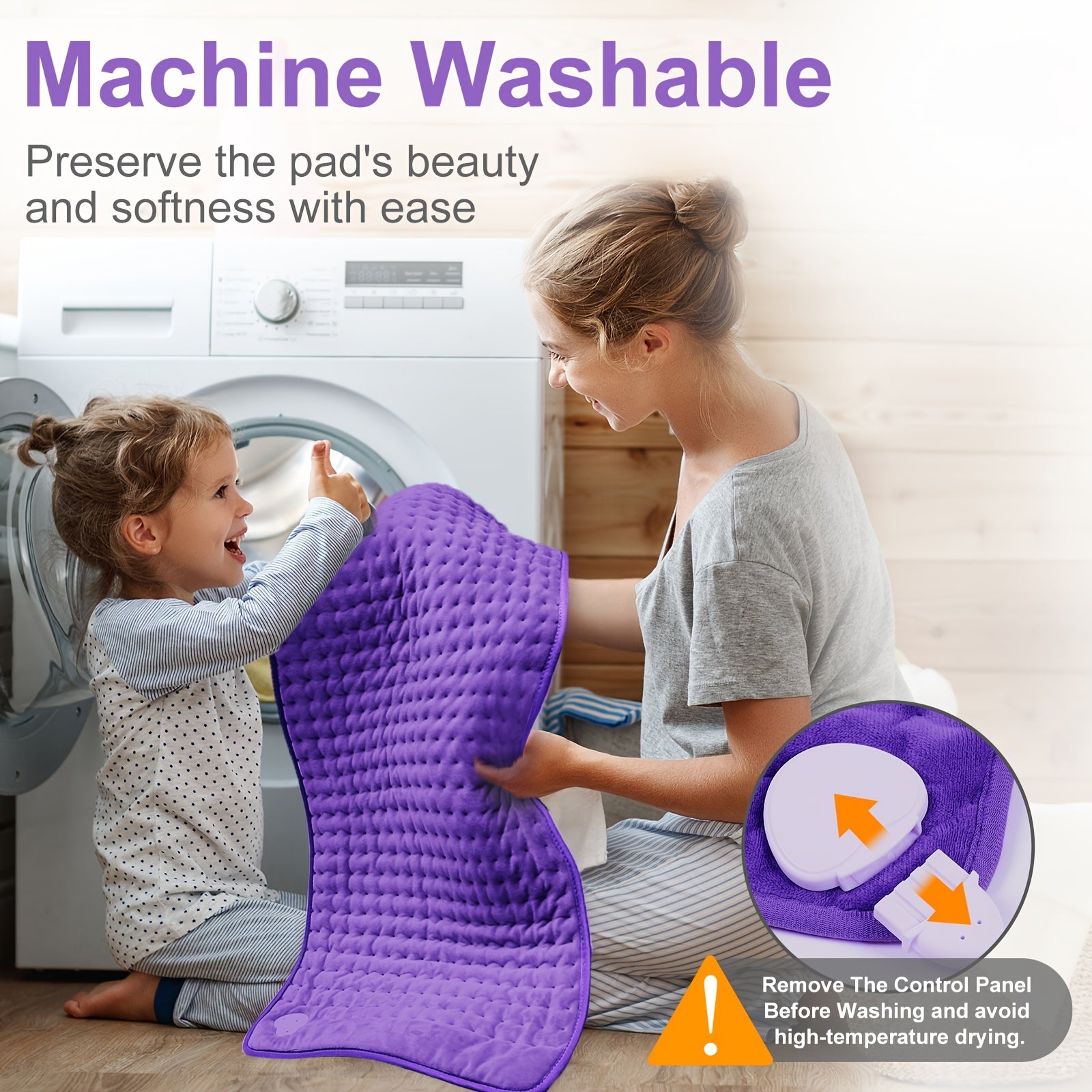 XL Heating Pad 6 Heat Levels 140°F Max 30x60 cm Flannel Washable