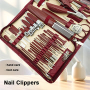 42-Piece Stainless Steel Nail Care Set with Zipper Case and Grooming Tools