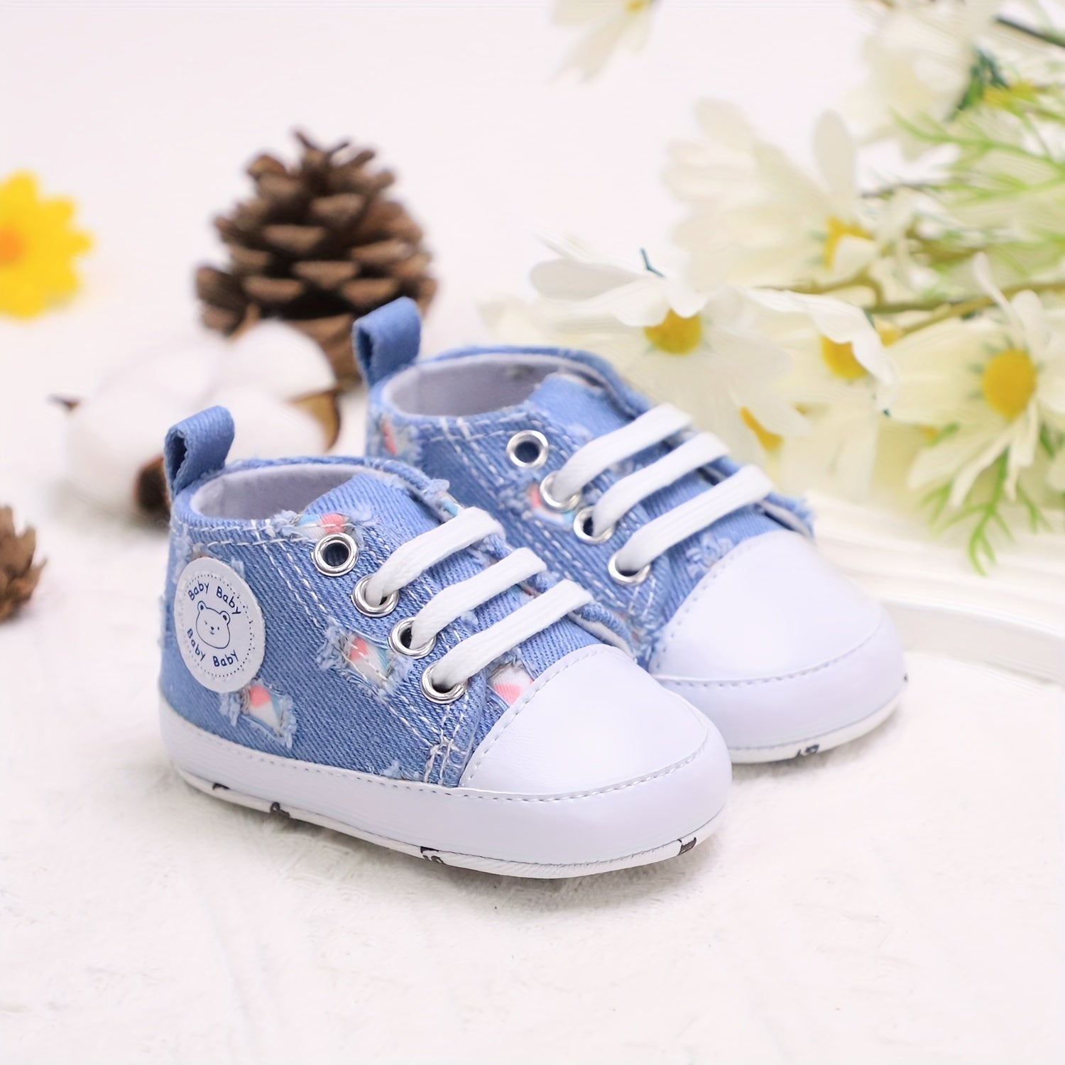 Baby Toddler Canvas Sneakers Lightweight Anti-Slip Sports Shoes for Spring and Autumn