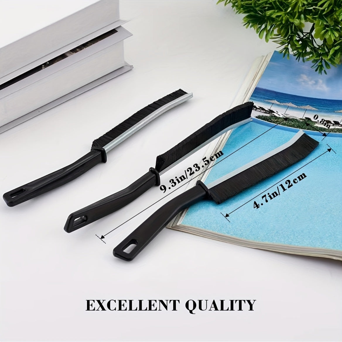Set of 3 Stiff Bristle Gap Cleaning Brushes for Bathroom Kitchen Tiles