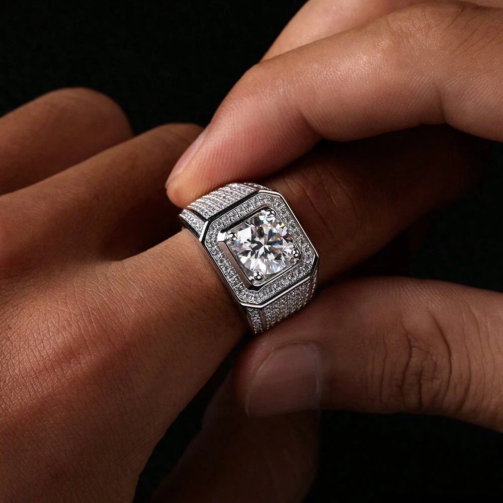 Moissanite Band Ring 1/2/5 Carat Silver Sterling Finger Jewelry for Daily Wear