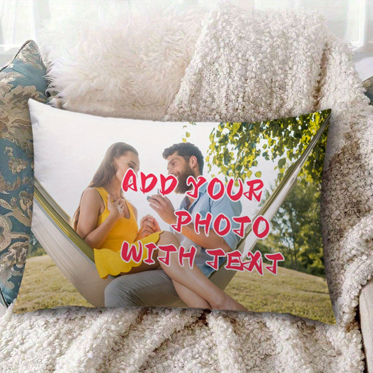 Custom Photo Pillowcase 30.48x50.8 cm Polyester Double-Sided Printing Soft Plush Gift for Valentine's Day Christmas Thanksgiving Pet Lovers