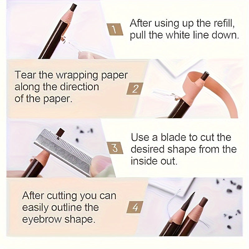 Women Waterproof Long-Lasting Eyebrow Pencil Smudge-Proof & Refillable