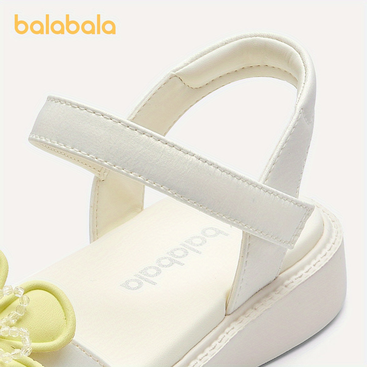 Girls Summer Floral Beaded Sandals with Soft Sole and Hook and Loop Closure