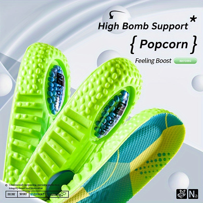 Unisex Soft Fabric Sports Insoles Breathable Shock Absorbing Cushions