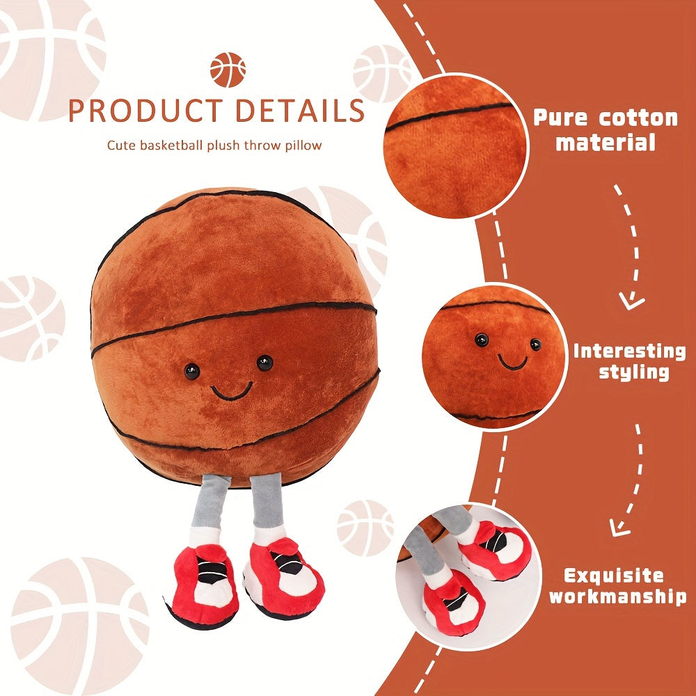 6-8 yoshdagi bolalar uchun sport mavzusidagi yumshoq o'yinchoq yostiqlar, preppy uslubi, polyester bilan to'ldirilgan, faqat qo'lda yuvish. Partiyalar, uy bezaklari, tug'ilgan kun sovg'alari uchun mukammal.