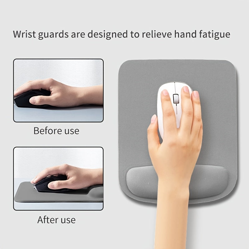 Solid Color Computer Wrist Support Pad with Mouse Pad and Hand Rest for Office Use