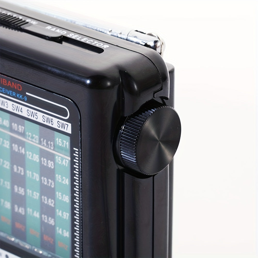 Radio portátil AM FM SW con altavoz grande y conector para auriculares negro