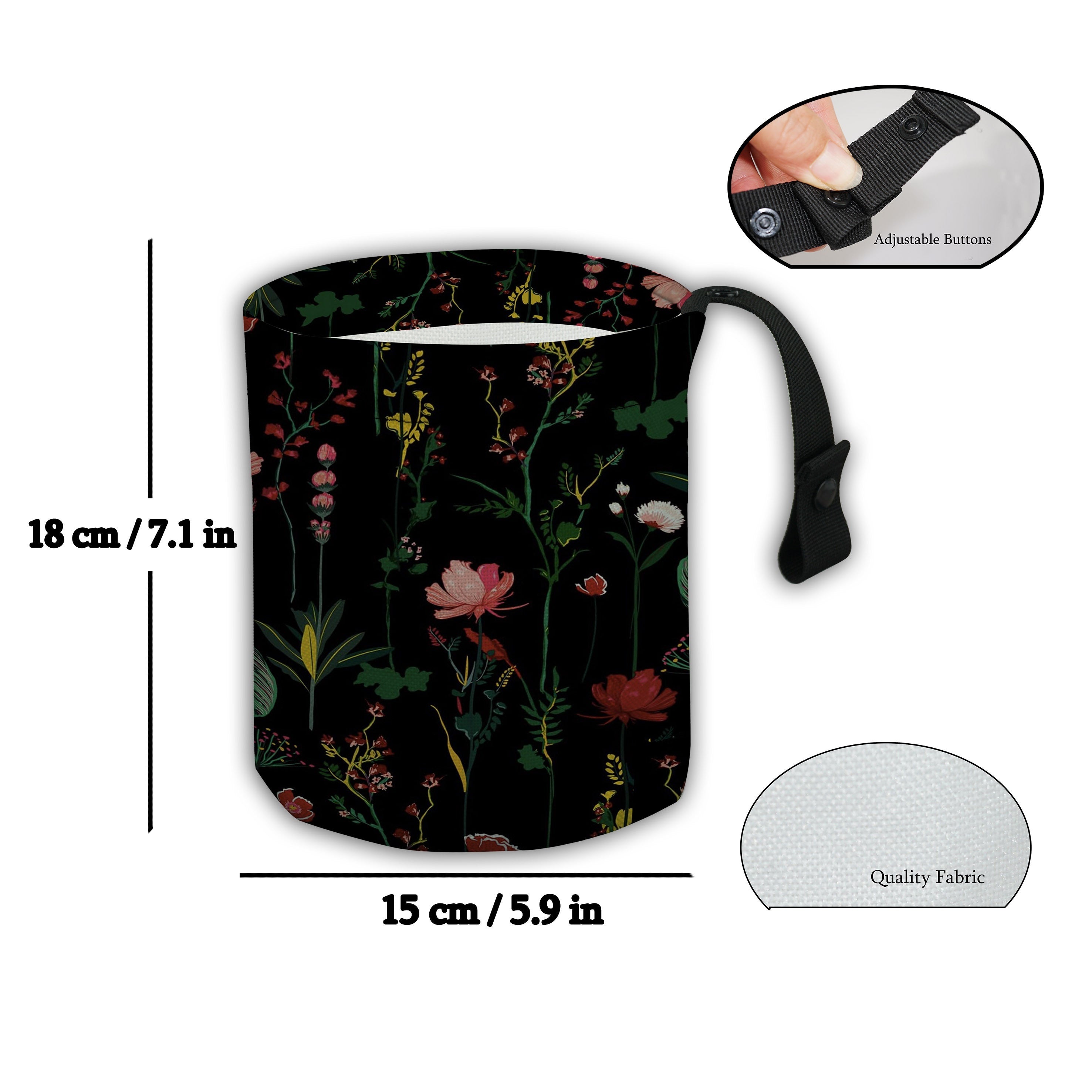 Floral Oil Painting Collapsible Car Trash Can Reusable Auto Organizer
