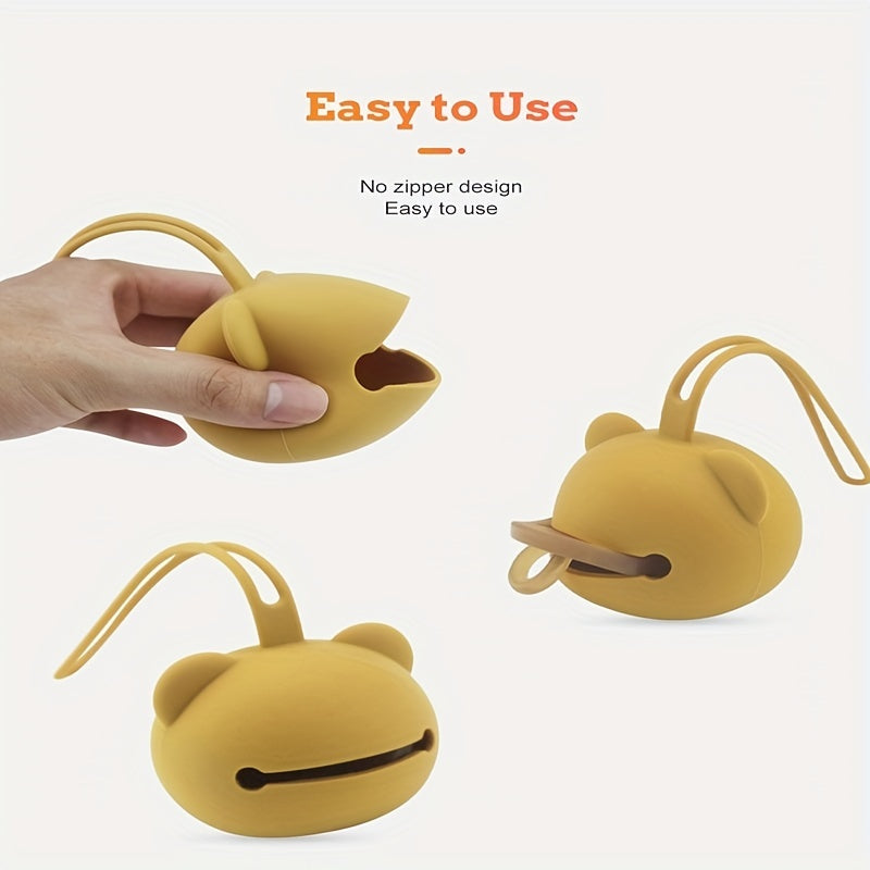 Baby Pacifier Case Silicone Panda Food-Grade BPA-Free for Newborns Girls Boys