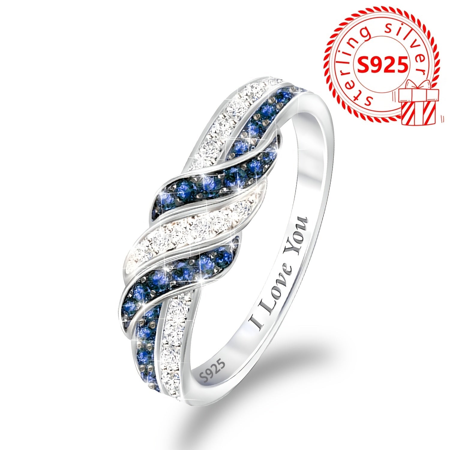 Women’s Silver Fashion Ring with Synthetic Zirconia for Weddings and Celebrations