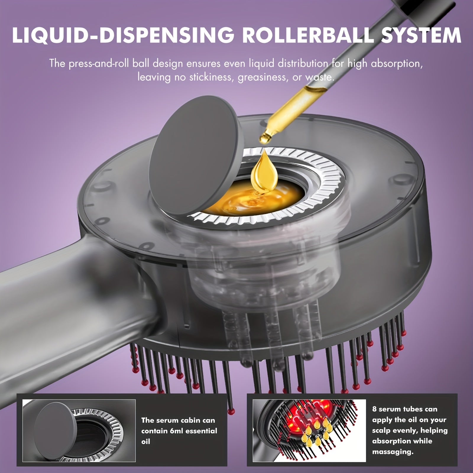 USB Rechargeable Scalp Massager with 1400mAh Lithium Battery for Head Relaxation