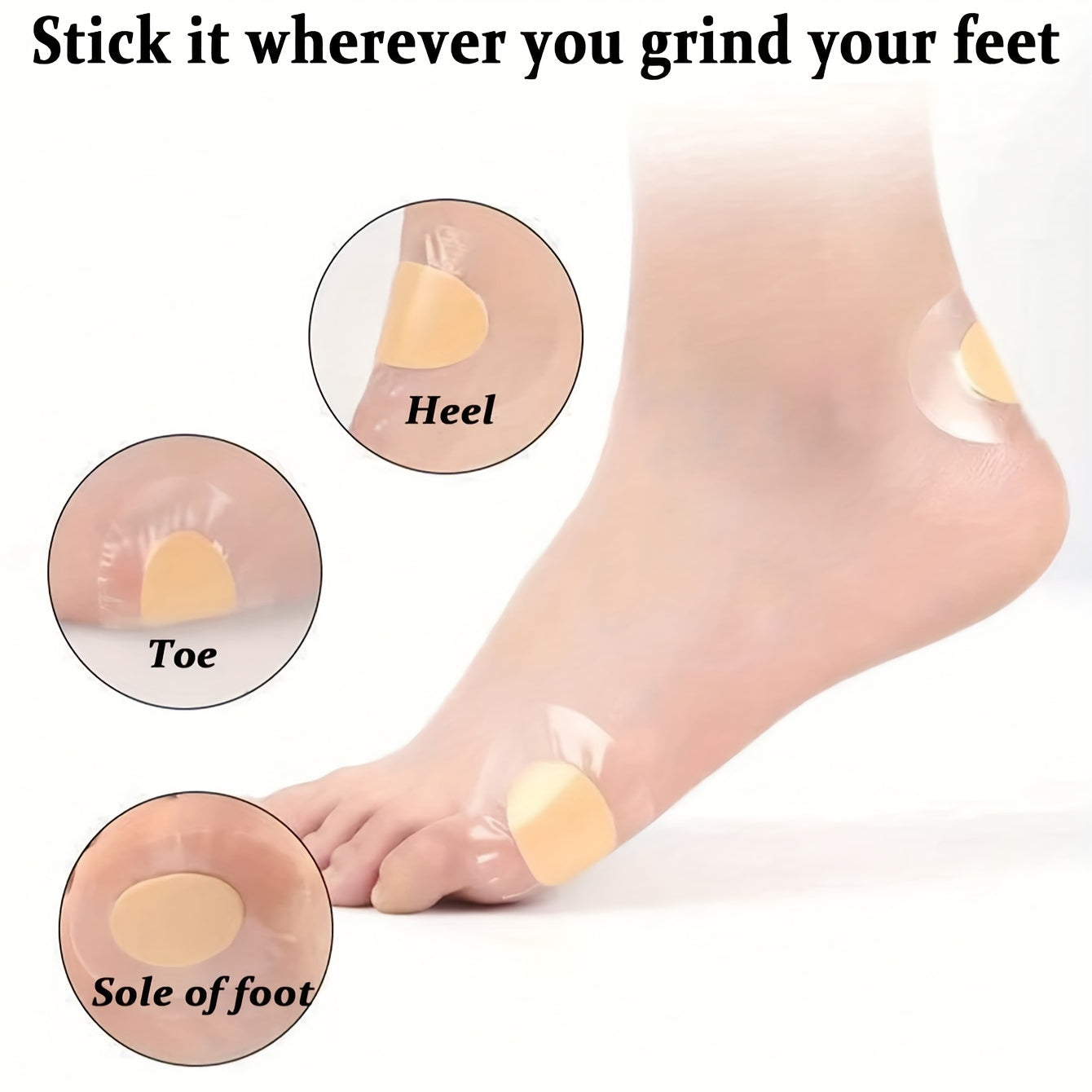 10 Pcs Women Heel Protectors PVC Leather Anti-Crack Heel Stickers