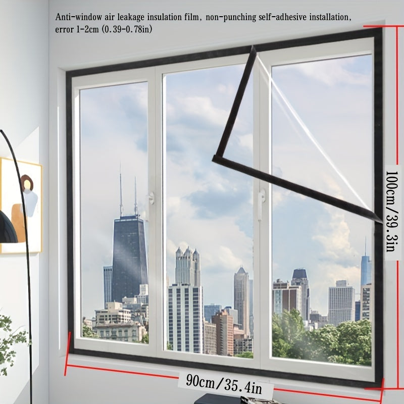 Thermal Insulation Window Film Windproof Leak-Proof Transparent for Glass Wood Aluminum Windows