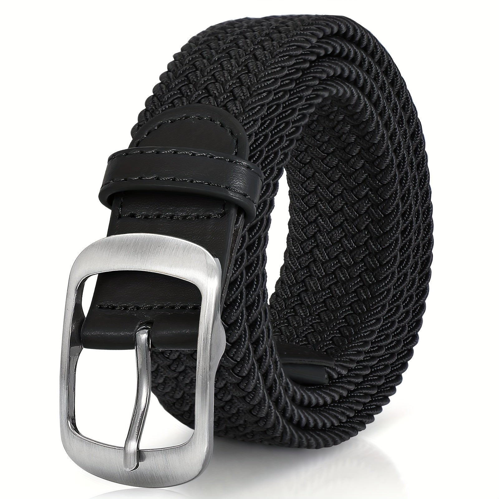 Unisex Solid Color Braided Belt with Pin Buckle for Casual Jeans