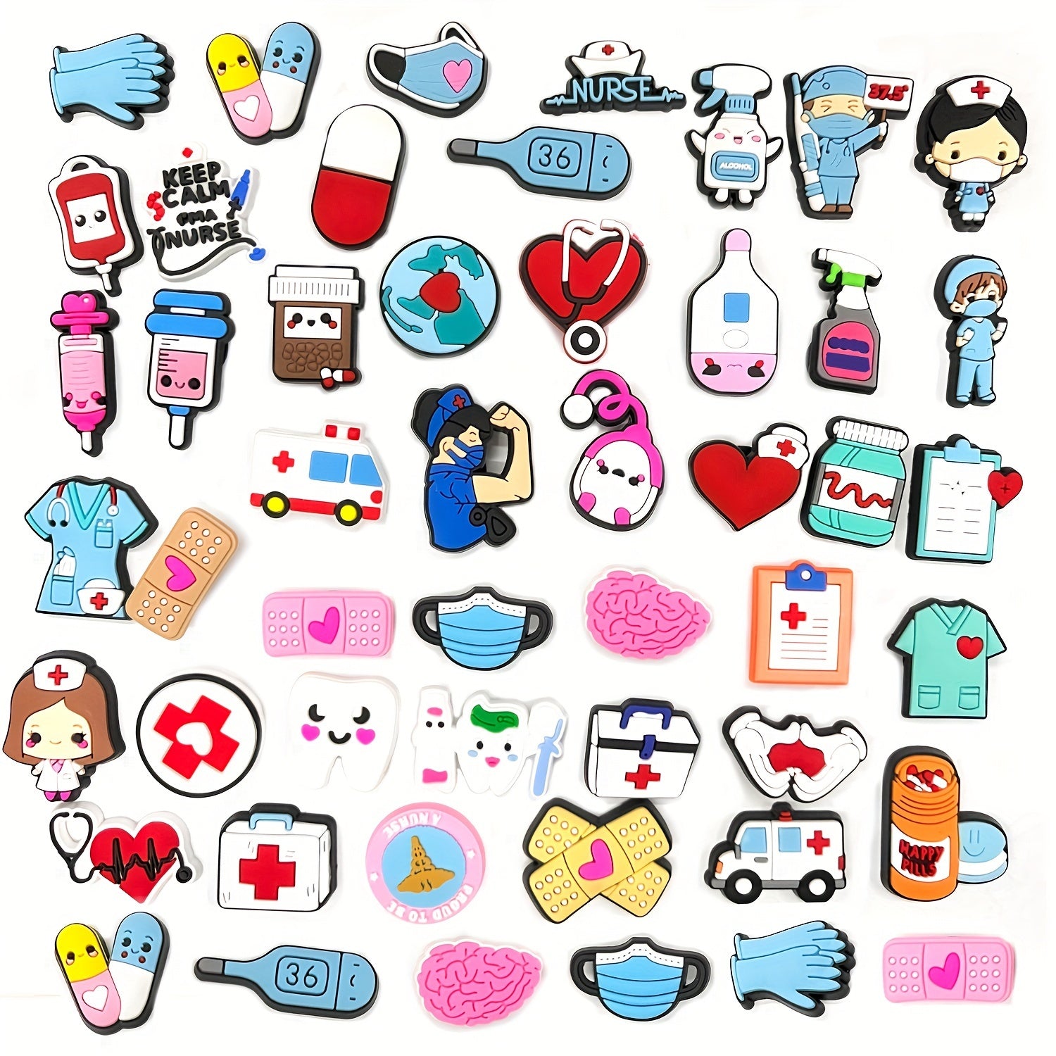 Unisex PVC Medical Theme Charms 20/50pcs DIY Accessories for Summer Parties