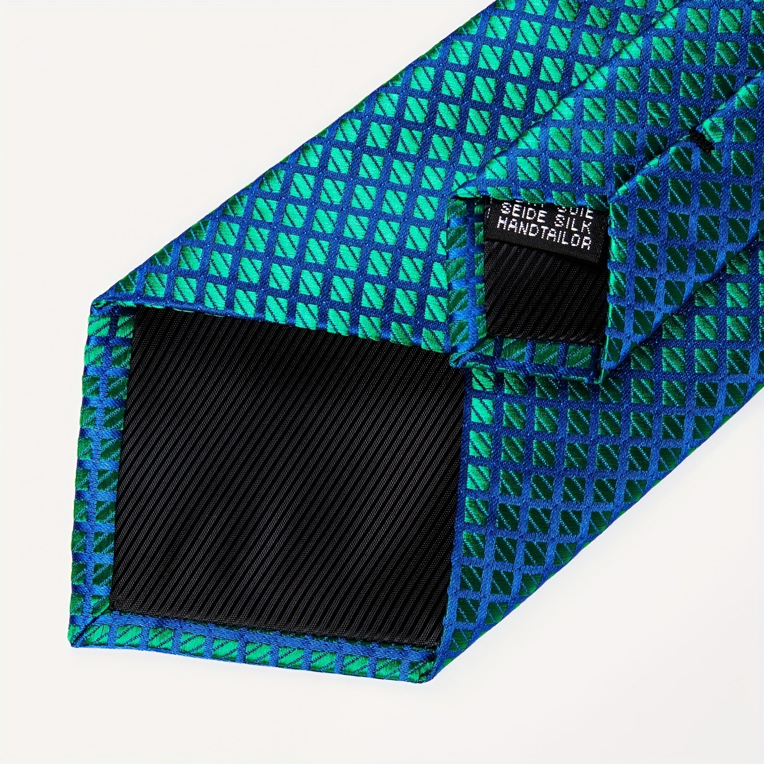 Men's Tie Set with Paisley Plaid and Striped Designs Including Pocket Square Cufflinks Ring