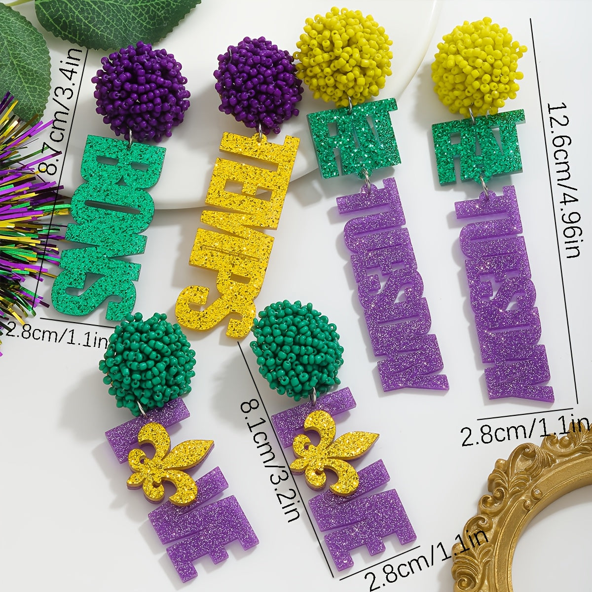 Pendientes boho con cuentas de semillas para carnaval y uso diario