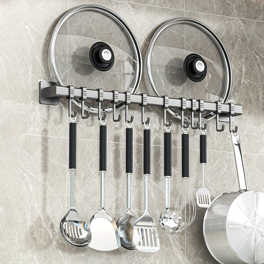 Kuchka devoriga o'rnatiladigan idish-tovoq tashkilotchisi qafaslari va polka bilan harakatlanuvchi ganchlar bilan