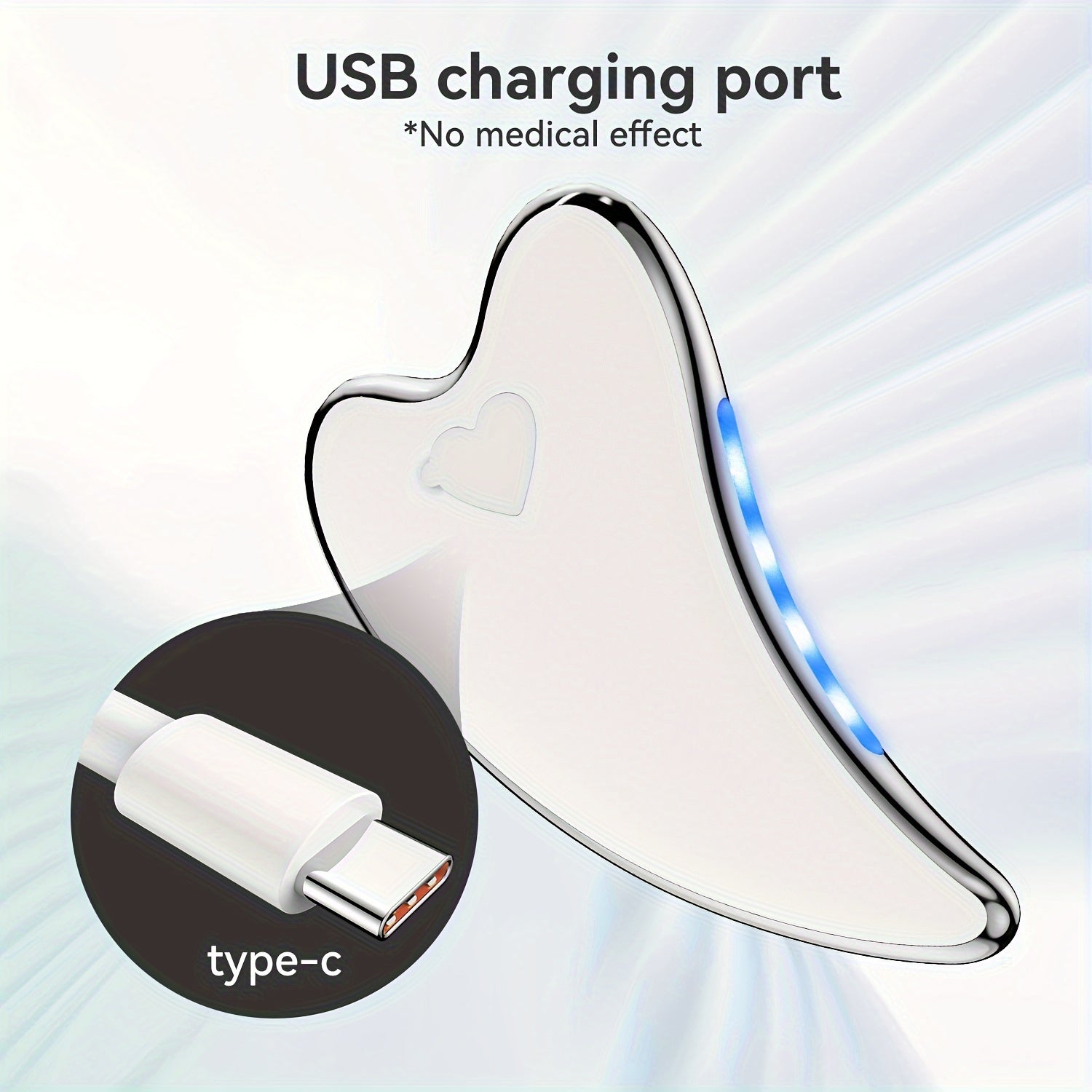 Elektr Gua Sha qurilmasi, bo'yin va yuz uchun issiq siqish bilan, qayta zaryadlanadigan litiy-polimer batareya, USB zaryadlash, 650mAh sig'im, 36V maksimal voltaj, ayollar uchun mukammal sovg'a.