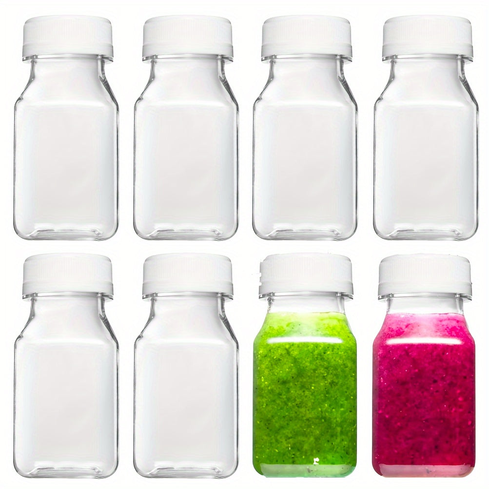 4oz shaffof plastmassa ichimlik shishalari, qopqog'lar bilan, 4, 6 yoki 8 ta, sharbat, sut, smuzi uchun