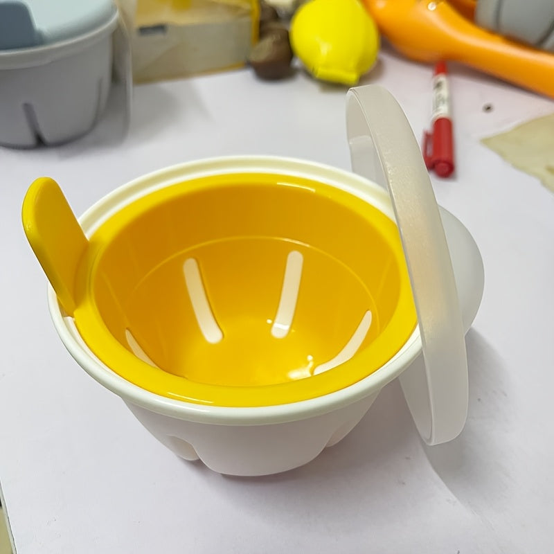 Удобная пластиковая форма для яиц на одну порцию с крышкой, микроволновая поacher для яиц, термостойкая, многослойный материал, кухонный инструмент для завтрака